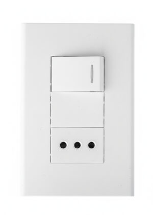 Modulo interruptor simple mas tomacorriente 10A blanco