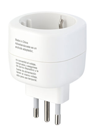 Adaptador Schuko blanco con proteccion fusible